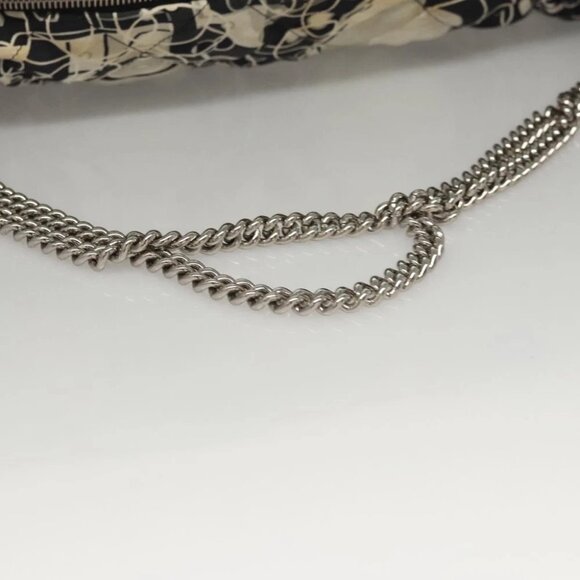 CHANEL Matelasse Chain Shoulder Bag Silk Black CC - Picture 10 of 14